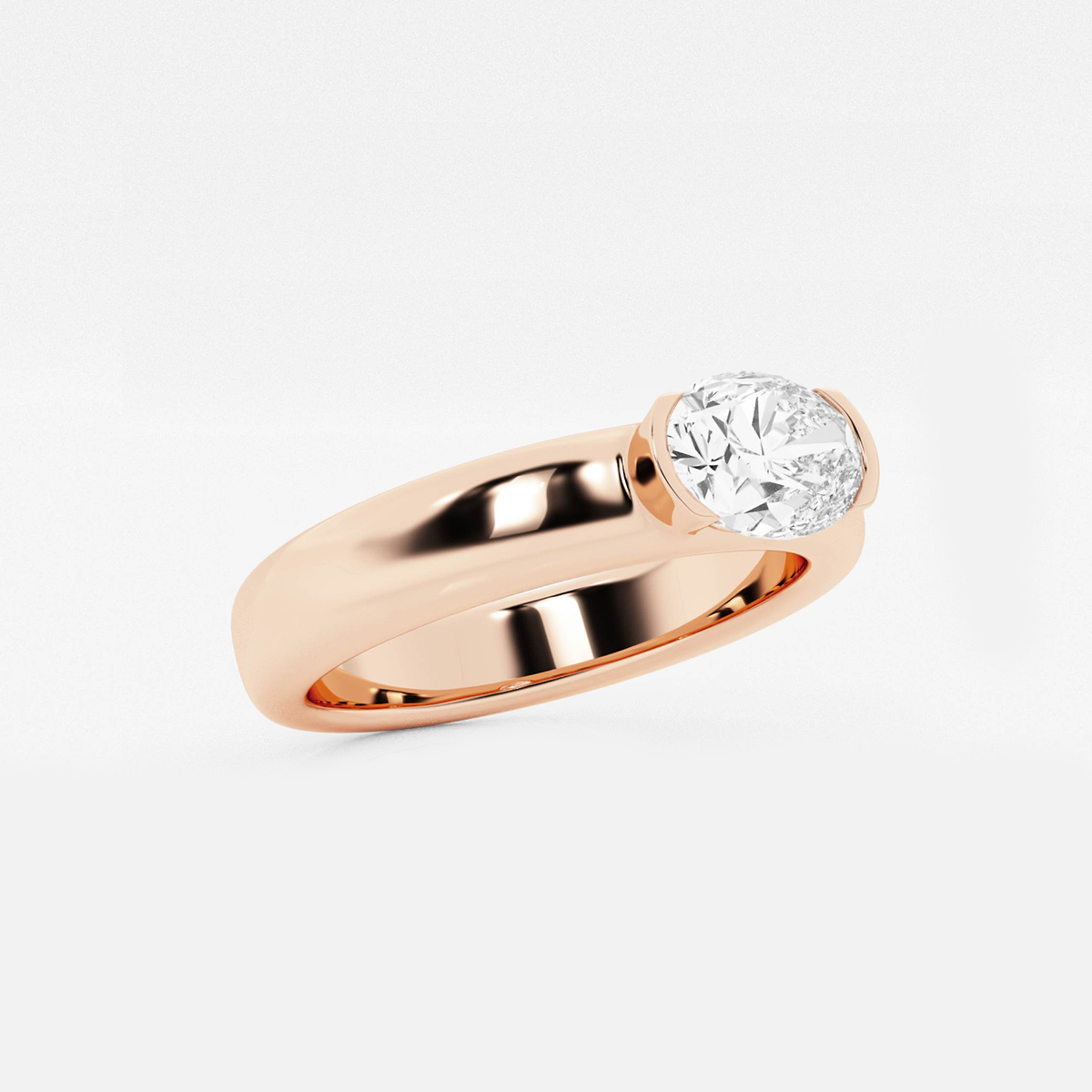 Additional Image 1 for  näas 1 ctw Oval Lab Grown Diamond Half Bezel Stackable Ring